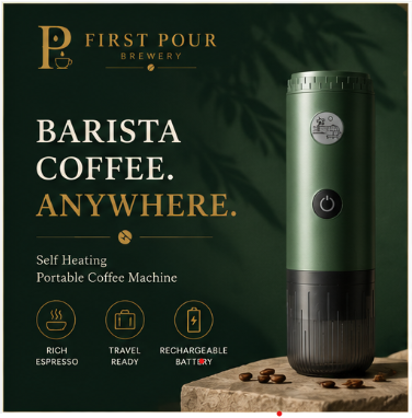 First Pour™ Espresso Pro | Self-Heating Portable Coffee Maker